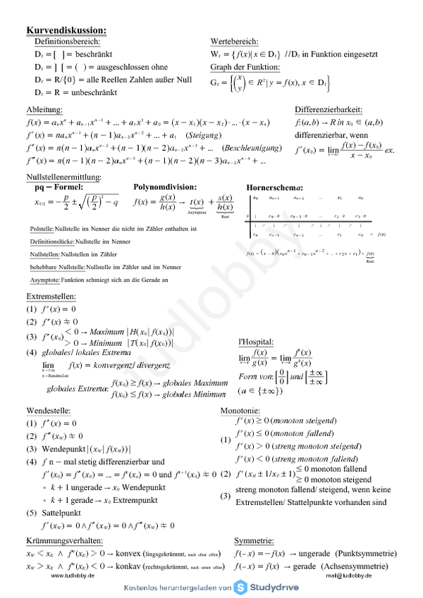 Formelsammlung Mathematik I.pdf Kostenloser Download