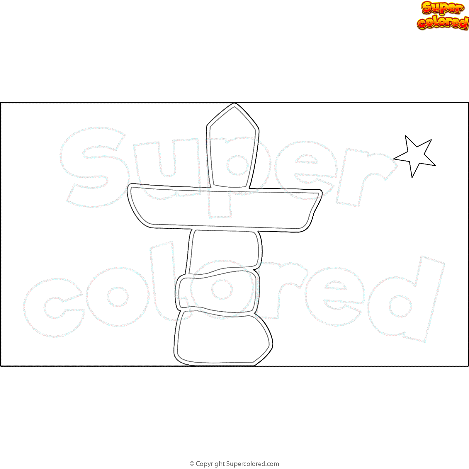 Coloring page Flag of Nunavut Canada