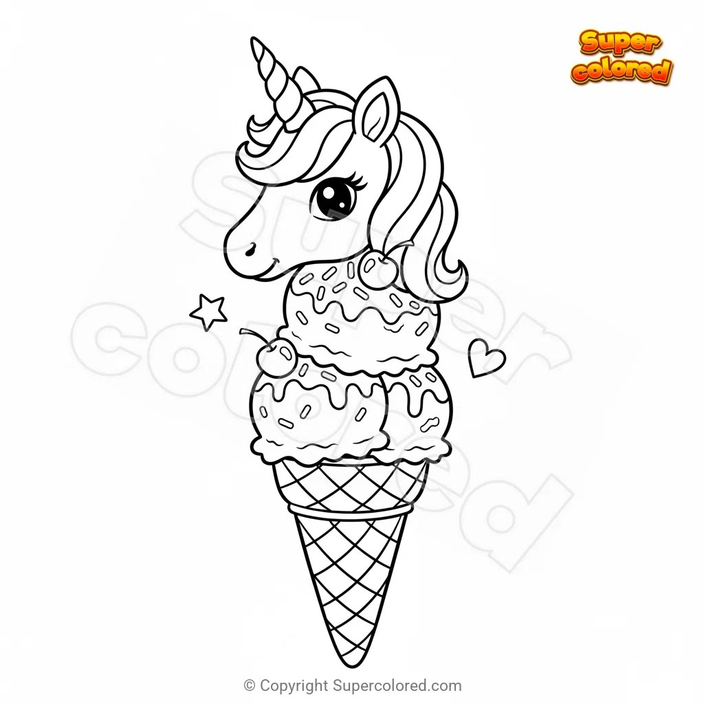 Coloriage Glace Licorne