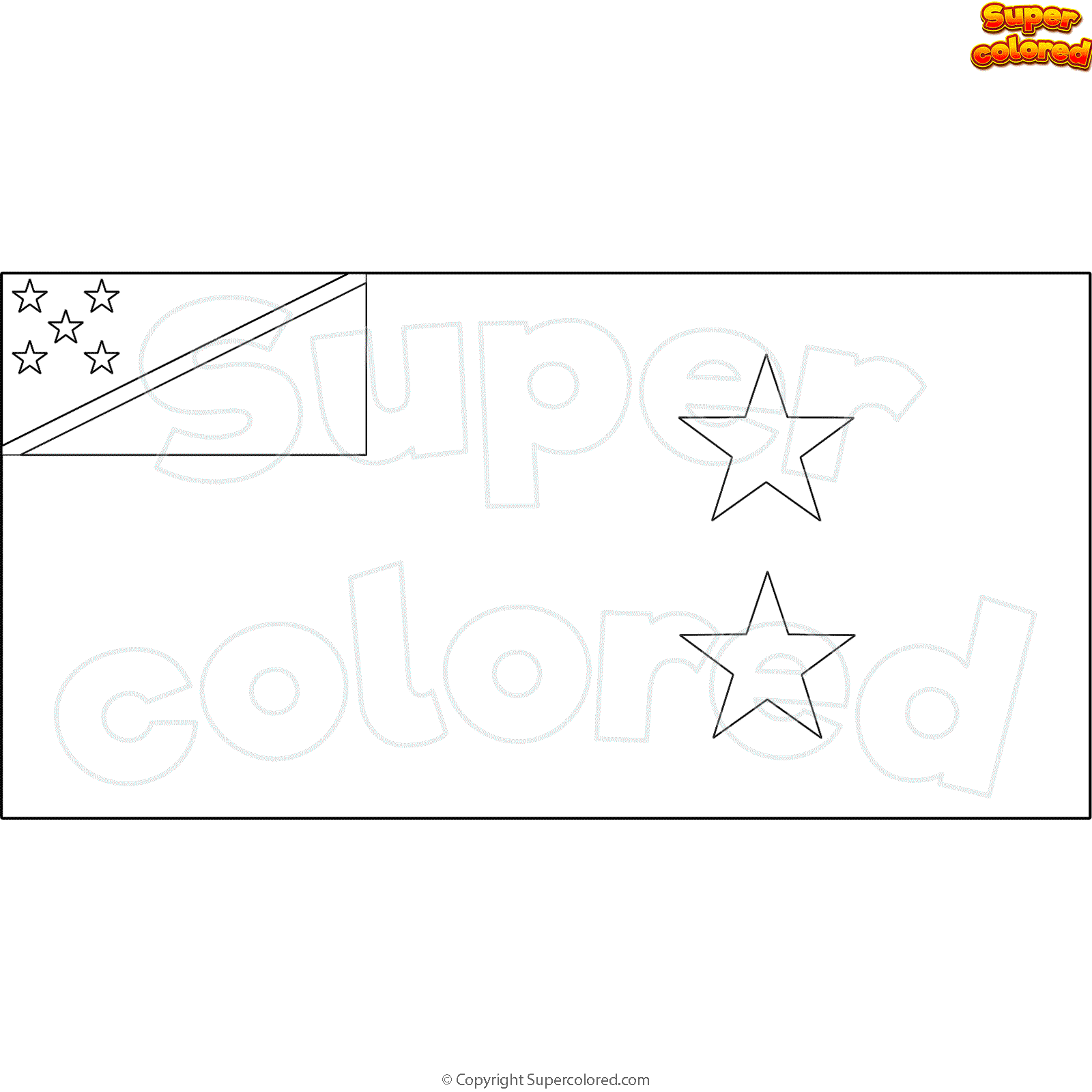 Acadian Flag Coloring Page