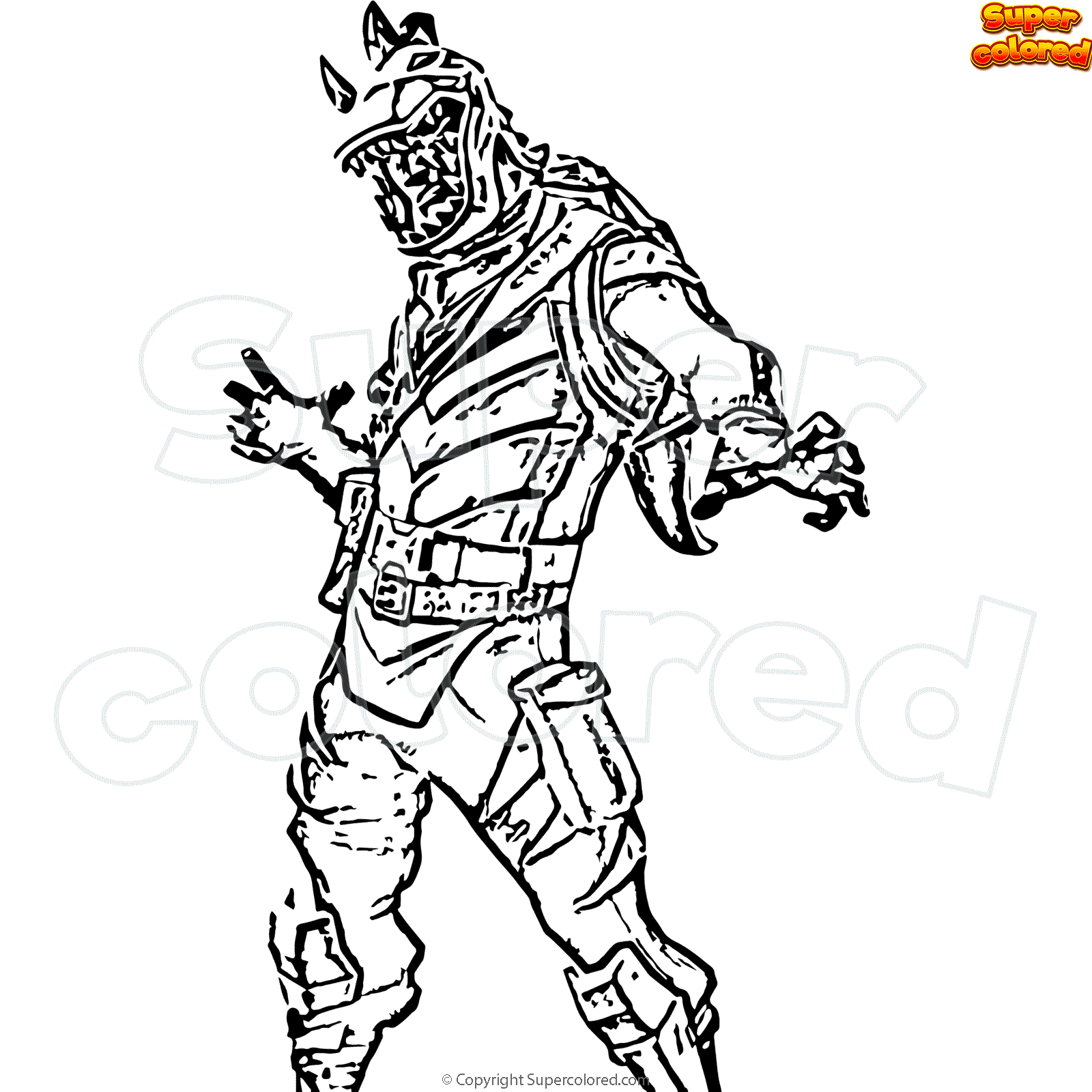 Rex From Fortnite Coloring Page