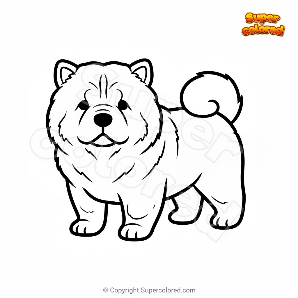 Ausmalbild Chow Chow Hund