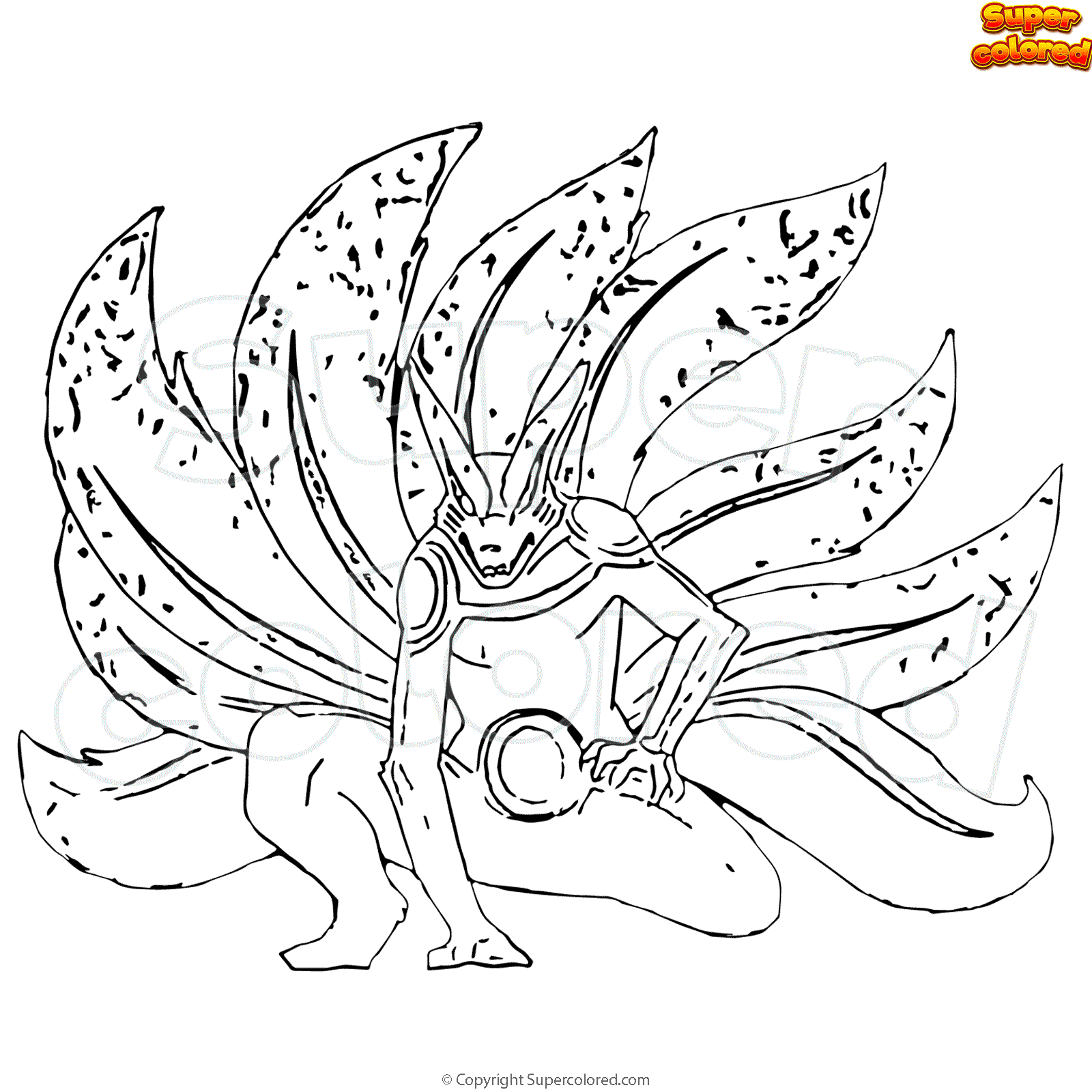 Naruto Nine Tails Mode Coloring Pages