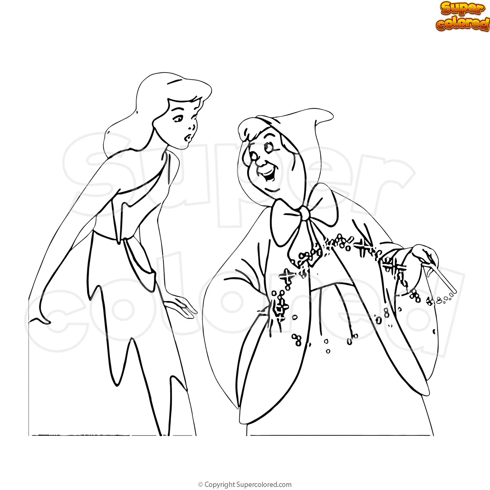Cinderella Fairy Godmother Coloring Pages