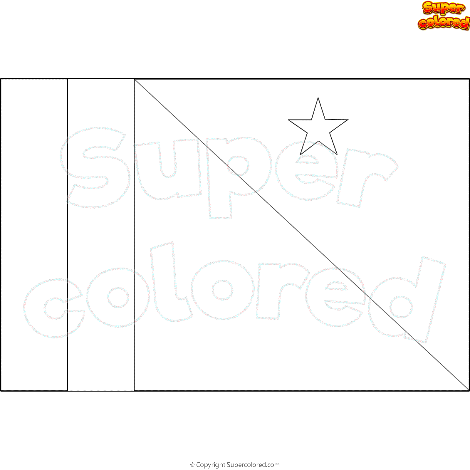 Acadian Flag Coloring Page