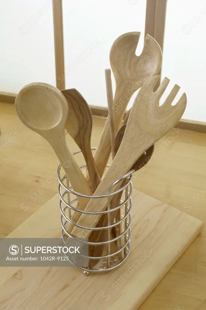 Wooden kitchen spoons SuperStock