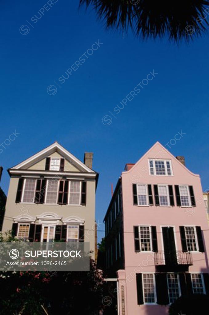 Facade of two housing complexes, Charleston, South Carolina, USA