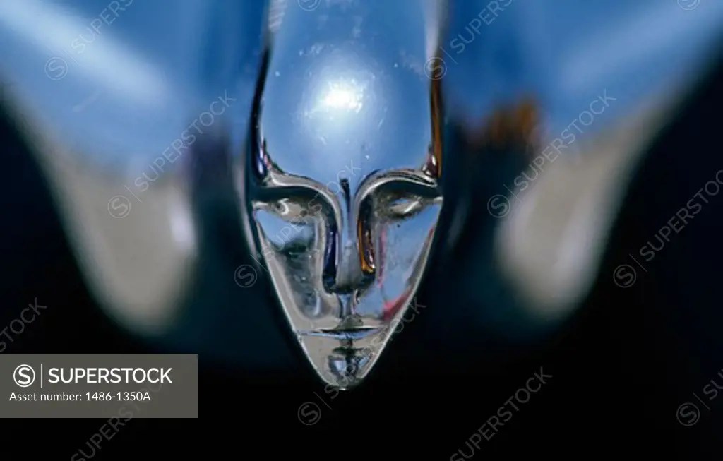 Hood ornament of a 1947 Cadillac car SuperStock