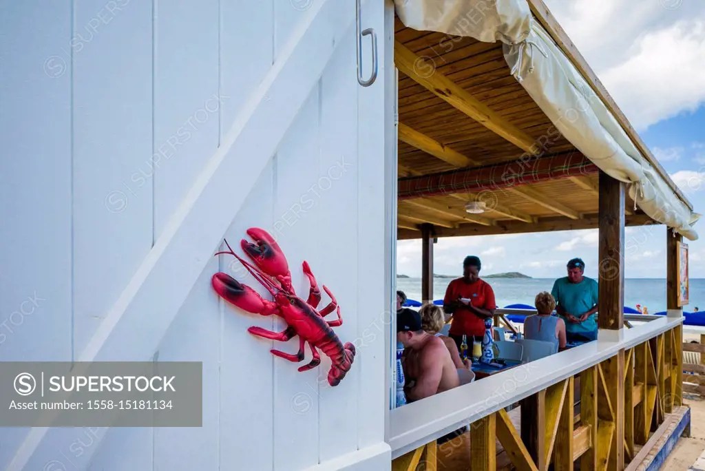 French West Indies, StMartin, Orient Beach, seafood restaurant