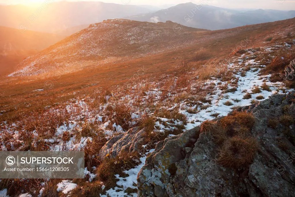 First snow in the Bieszczady Mountains Poland SuperStock