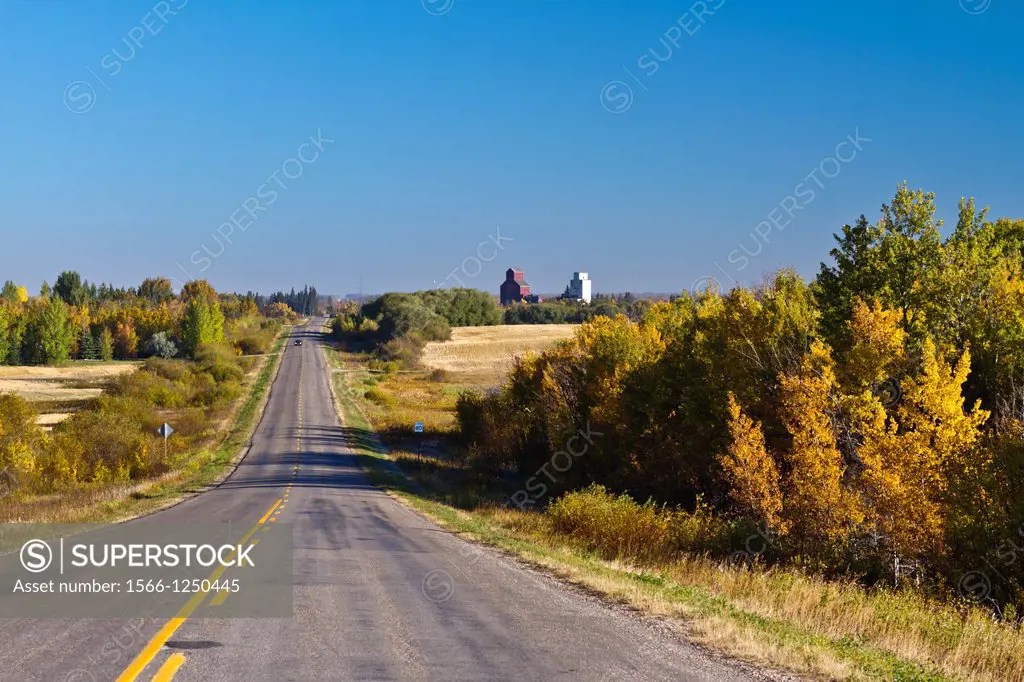 Grain elevators at Weldon, Saskatchewan, Canada SuperStock
