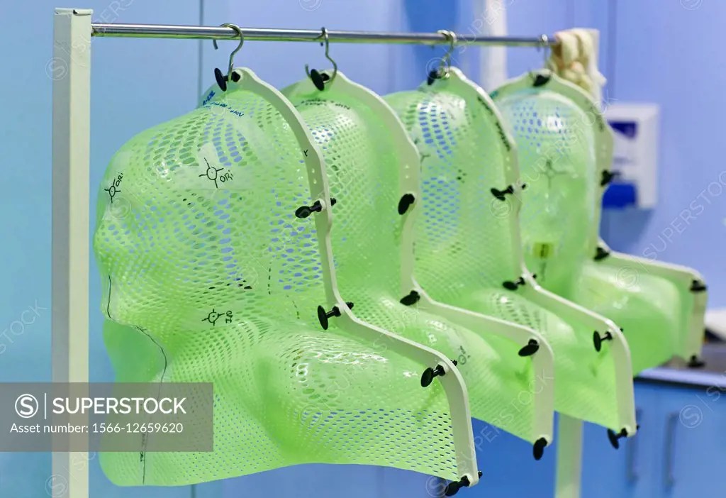 Plastic mesh masks used for radiation for the head and neck regions
