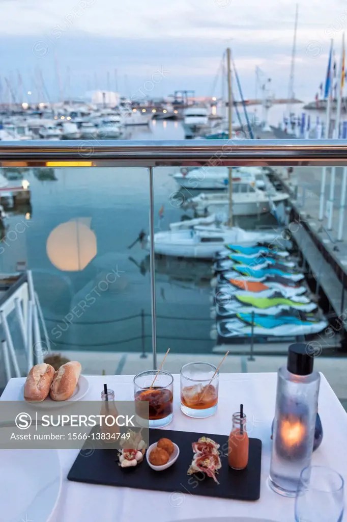 nautic club restaurant. Cambrils. Tarragona. Spain. SuperStock