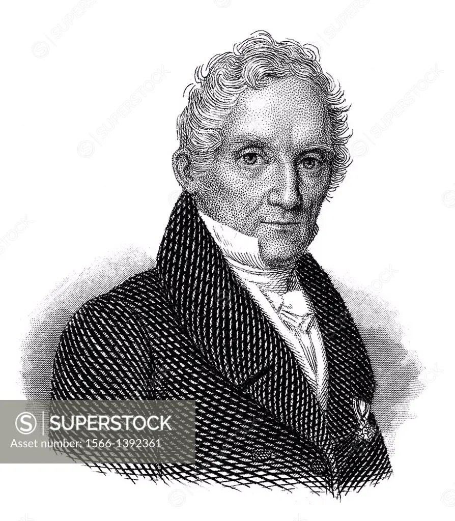 Portrait of Carl Friedrich Christian Mohs, 1773 1839, a German geologist and mineralogist