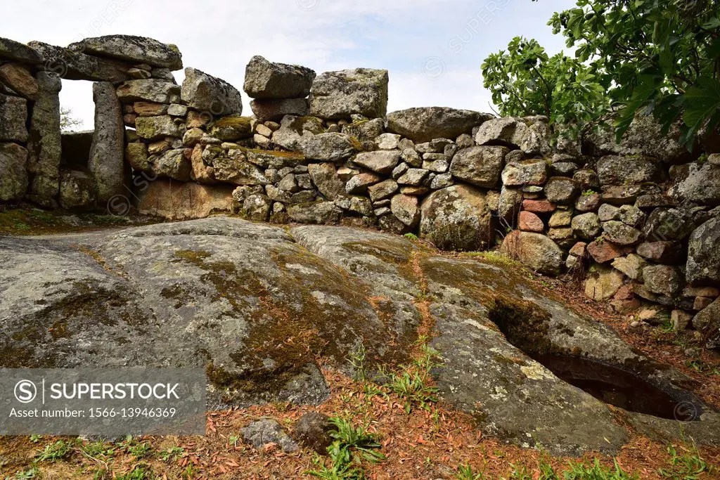 Popular architecture. Winery building with granite blocks. Mamoles
