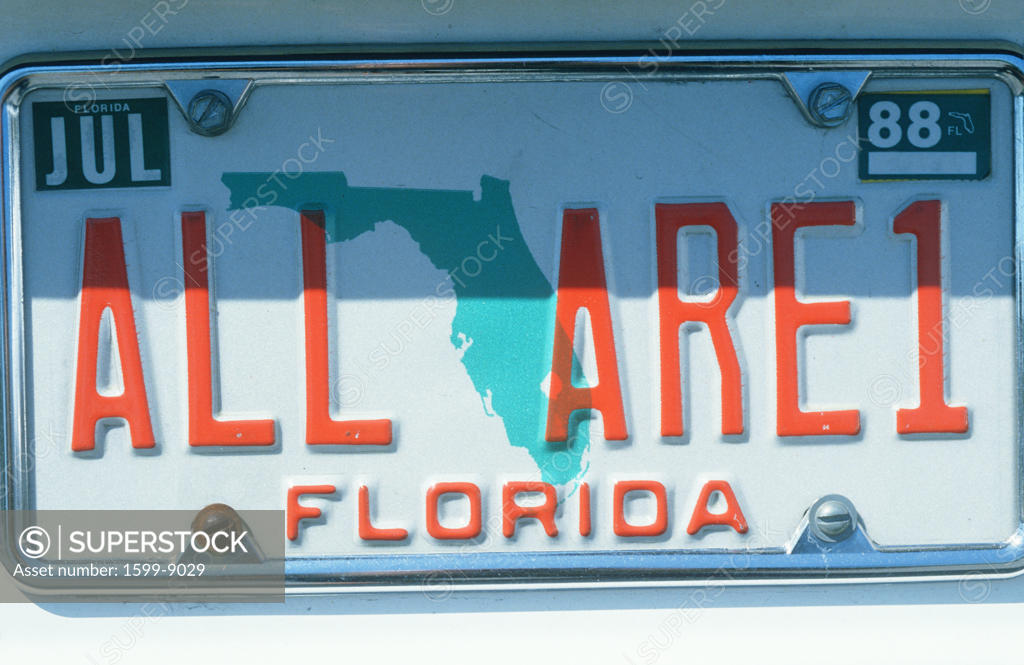 Vanity License Plate Florida SuperStock