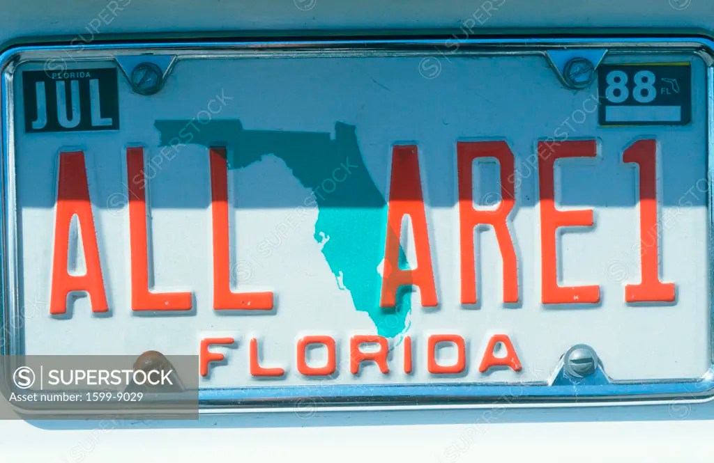Vanity License Plate Florida SuperStock
