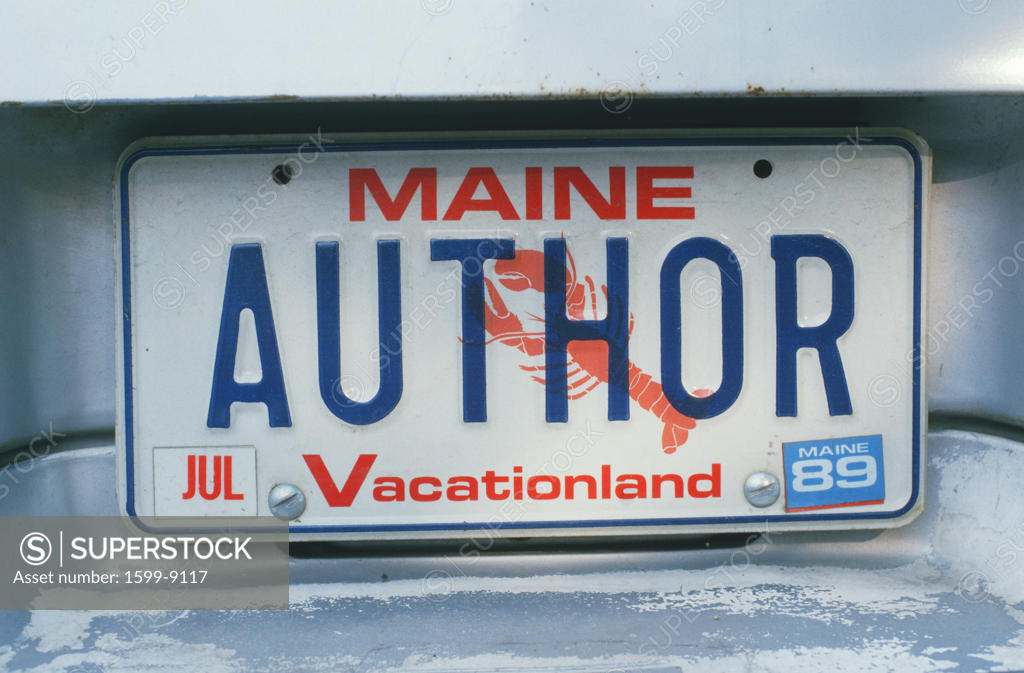 Vanity License Plate Maine SuperStock