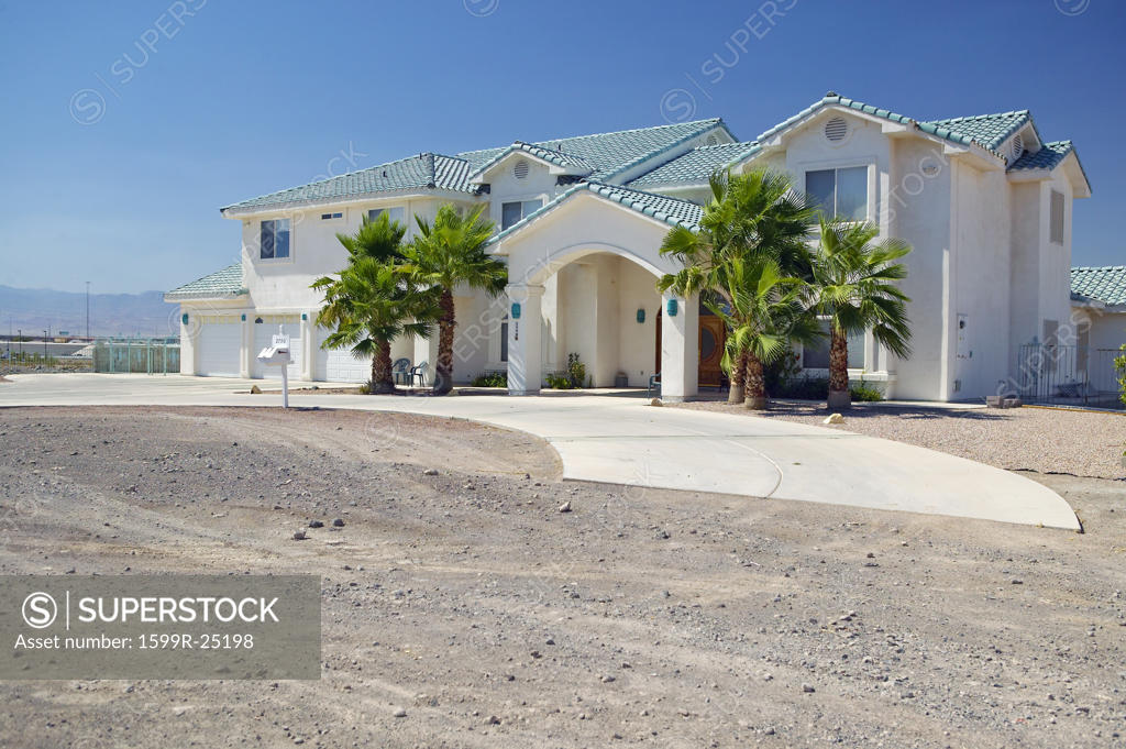 Desert construction of new homes in Clark County, Las Vegas, NV
