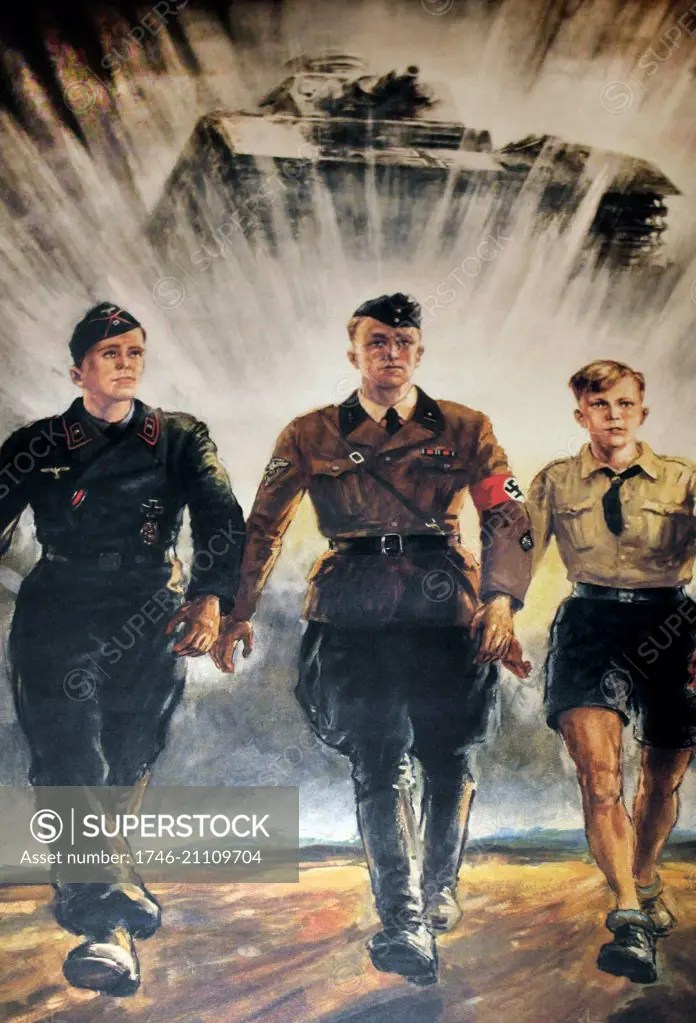Nazi Youth members on a propaganda poster, Germany 1938 SuperStock