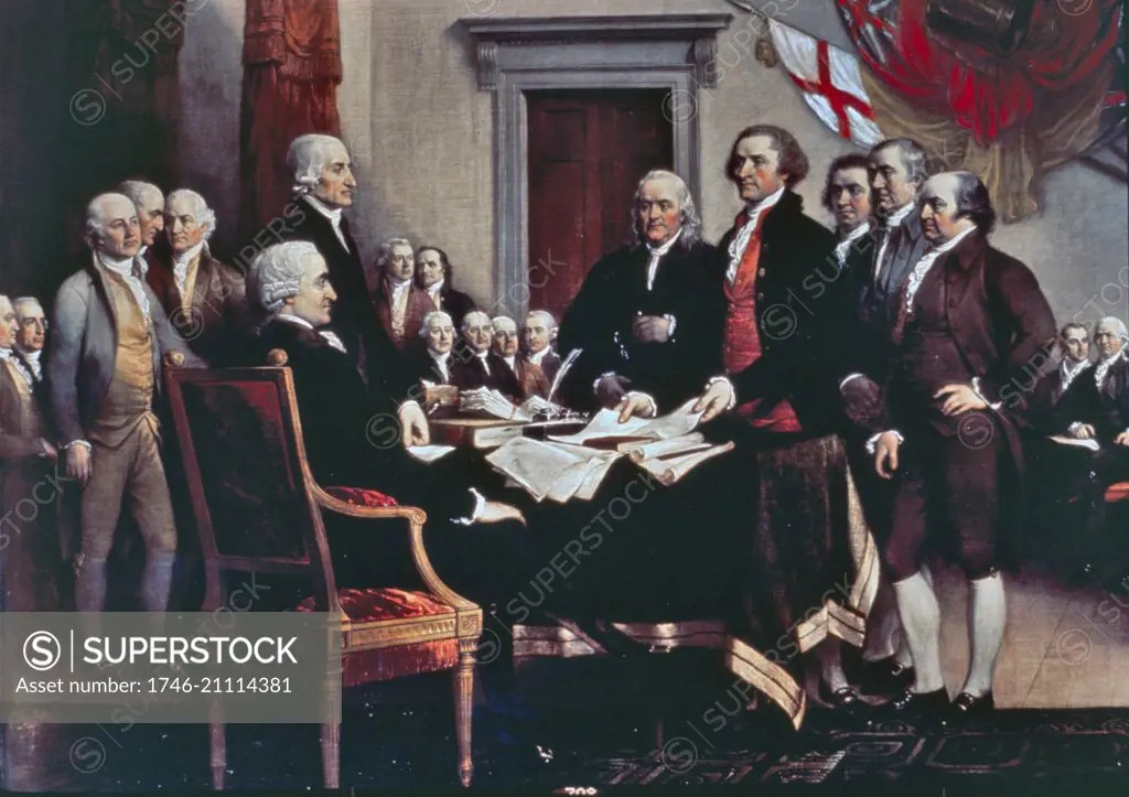 U.S. Capitol paintings. Declaration of Independence, painting by John