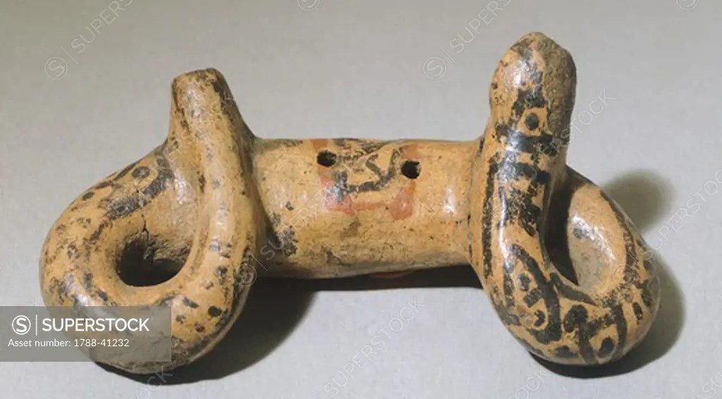 Ocarina flute from Costa Rica. PreColombian Civilization. SuperStock