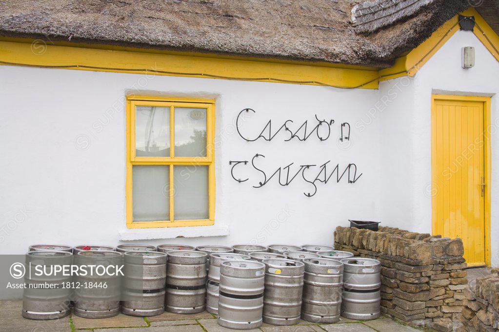 Kegs Outside Pub, Loughanure, County Donegal, Ireland SuperStock
