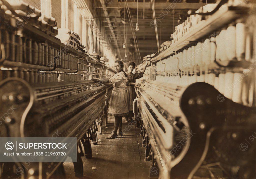Two Spinners, FullLength Portrait, Bibb Mill No. 1 Spinning Room