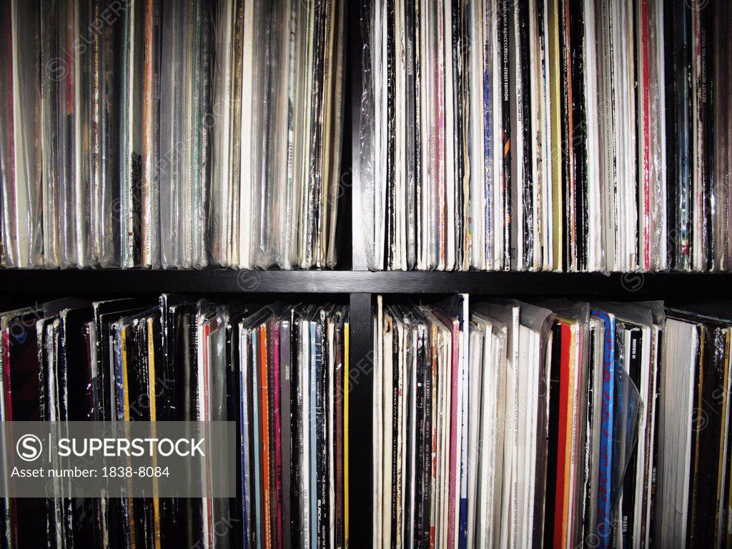 Shelves of Vinyl Albums SuperStock