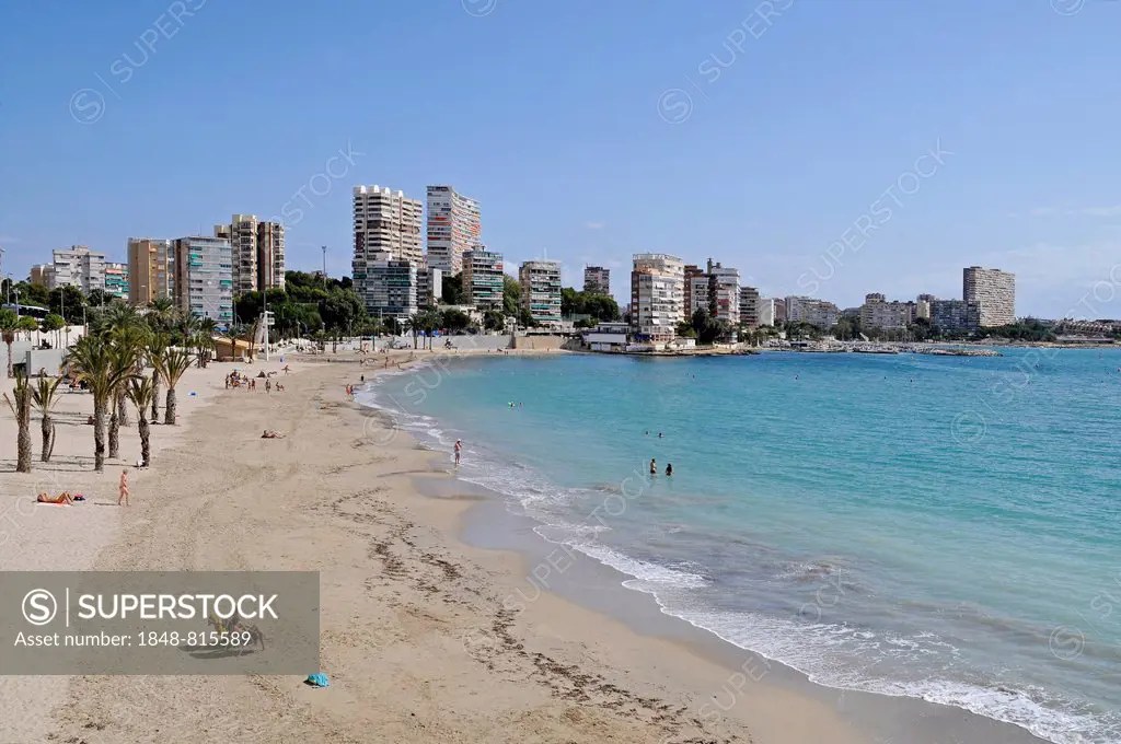 Playa de la Albufereta, beach, La Albufereta, Alicante, Province of Alicante, Spain SuperStock