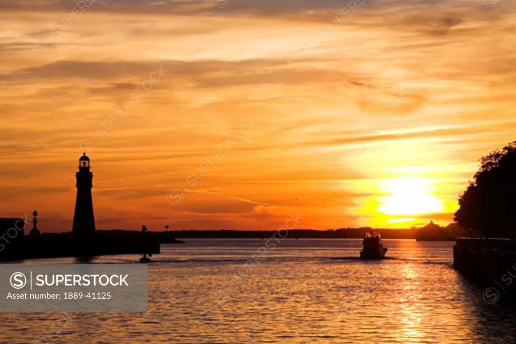 Buffalo Port at sunset; Buffalo, New York State, USA SuperStock