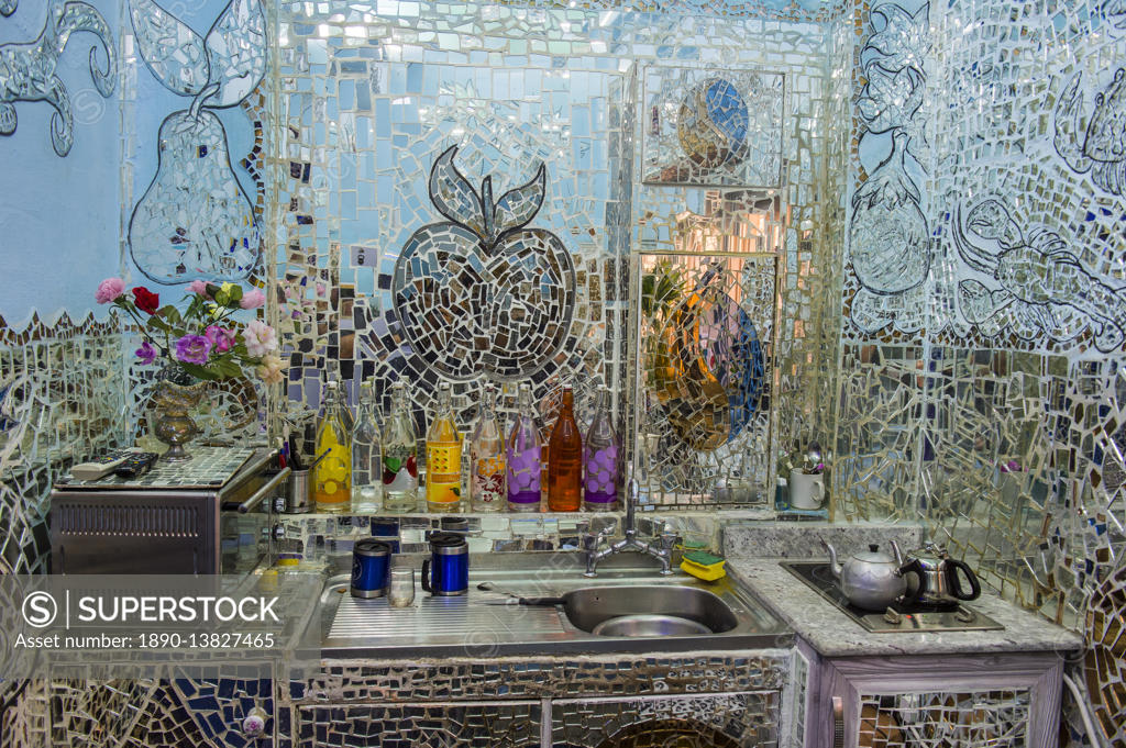 Mirror covered walls in the museum House of Mirrors, Kuwait City