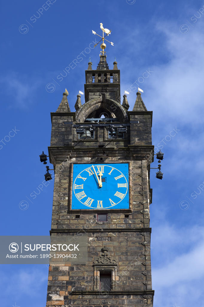 Close up of The Tolbooth Steeple, (Clock Tower), Glasgow Cross