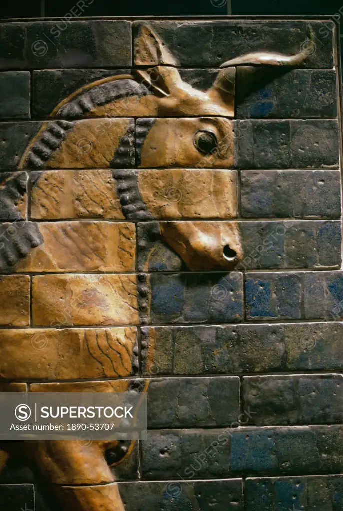 Babylonian wall tiles, Babylon, Iraq, Middle East SuperStock