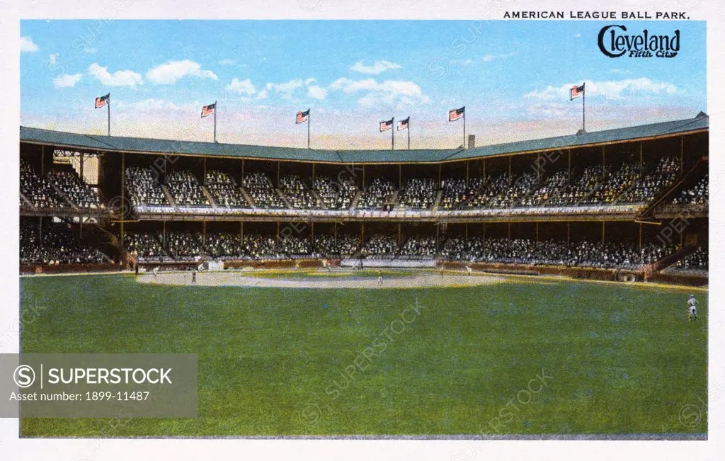 Postcard of League Park in Cleveland. ca. 1914, The American League