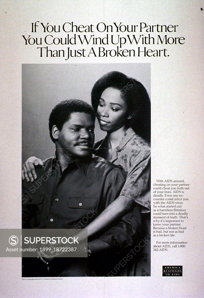 1980s Era HIV AIDS Prevention Public Service Poster. SuperStock