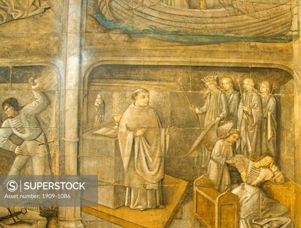 Medieval Wall Paintings interior of Winchester Cathedral Hampshire