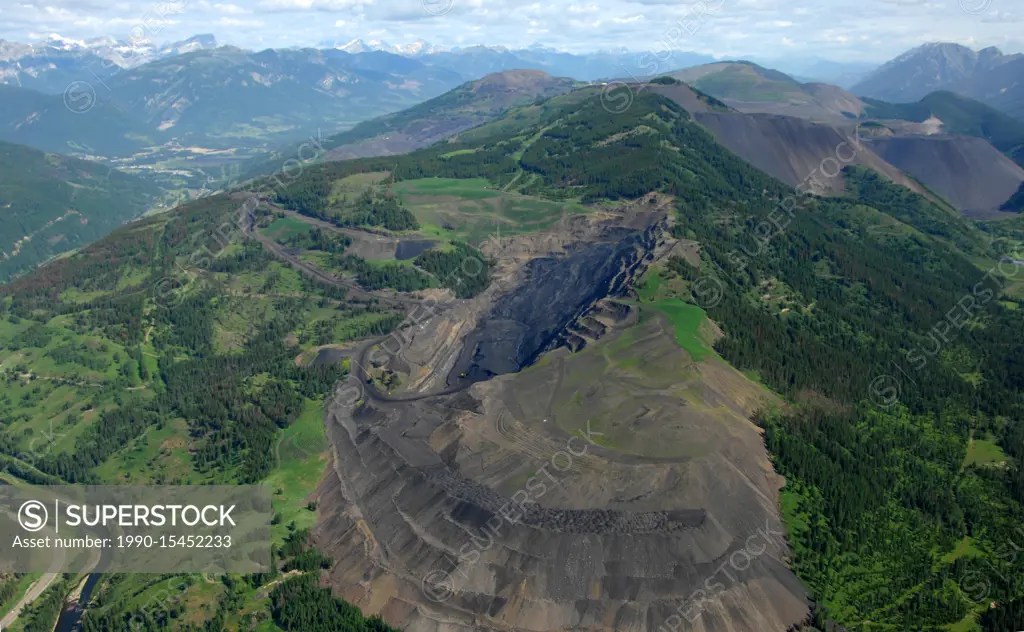 aerial, Teck Coal mine, Sparwood, BC SuperStock