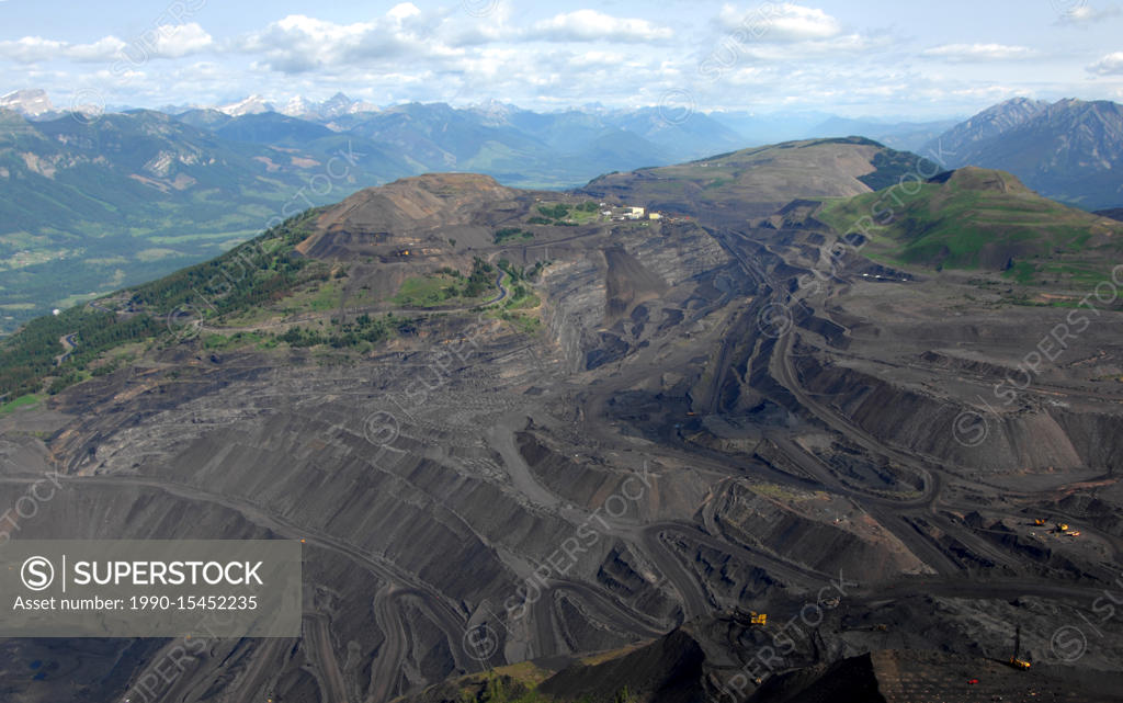 aerial, Teck Coal mine, Sparwood, BC SuperStock