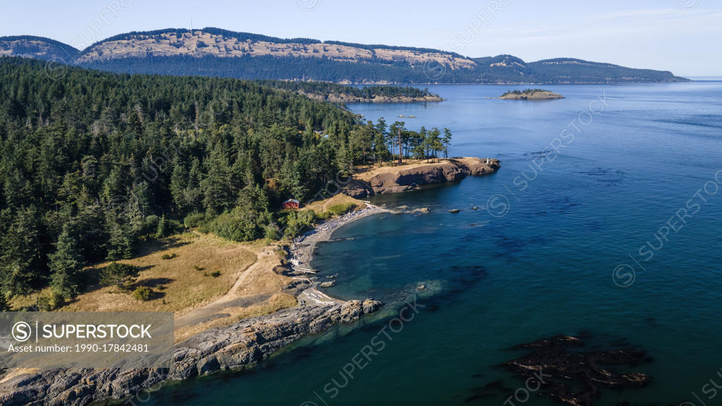 Gowlland Point, Pender Island from the air, Gulf Islands near Vancouver