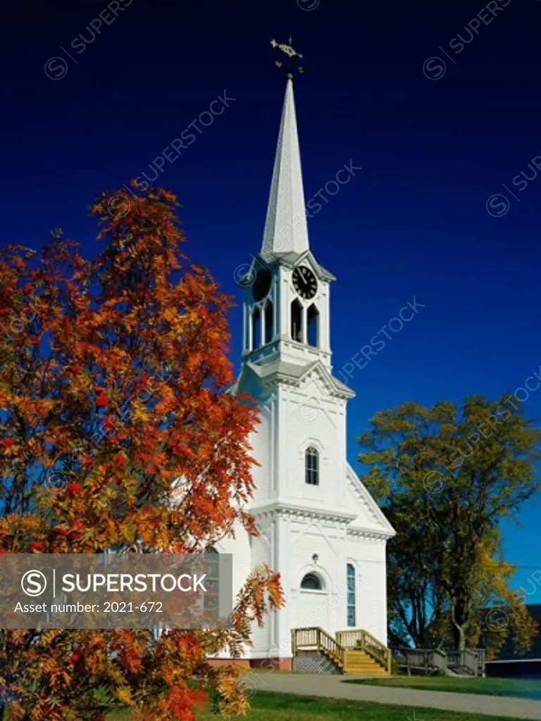 A church building at Jonesport, Maine, USA SuperStock