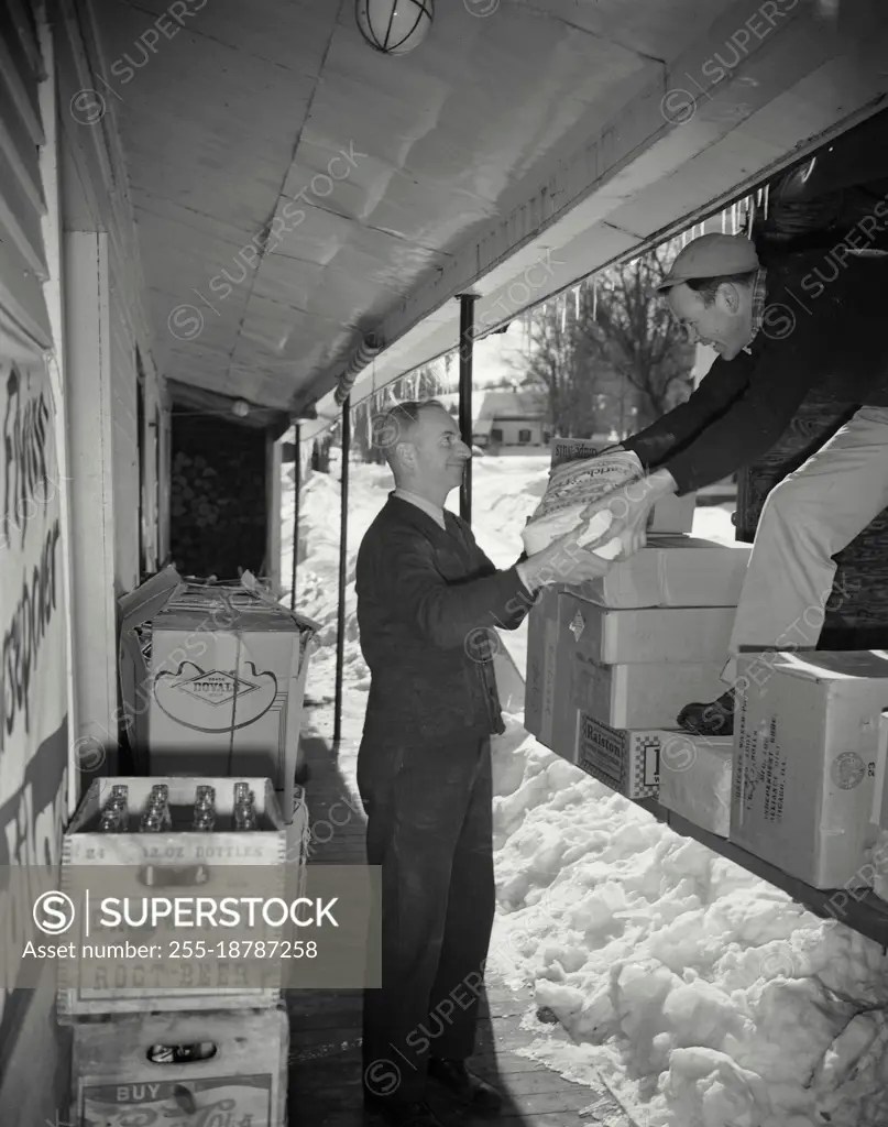 Vintage photograph. Grocery store near Springfield, Vermont. North
