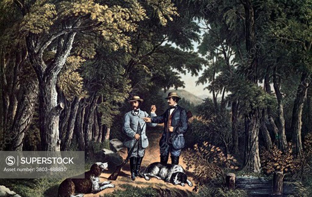 Morning in the Woods, from Currier & Ives, Active 18571907 SuperStock
