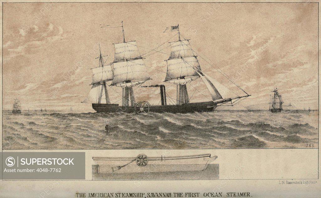 The American steamer SAVANNAH was the first steamship to cross the