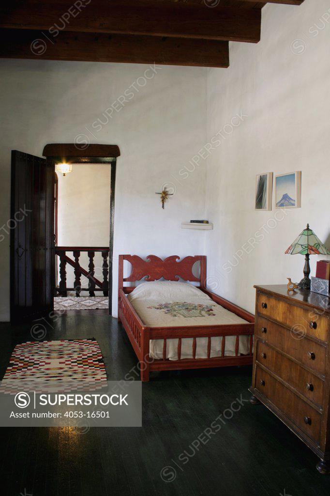 Bedroom in historic Spanish homestead from the 18th century, Alcalde