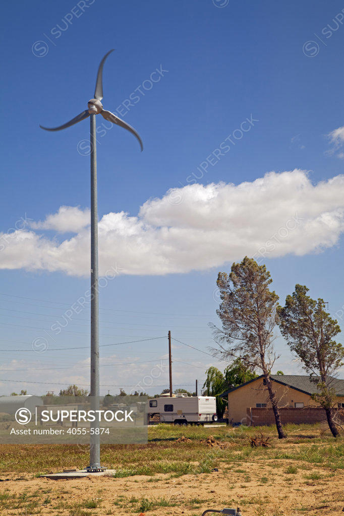 Residential wind turbine, Rosamond, Kern County, California, USA