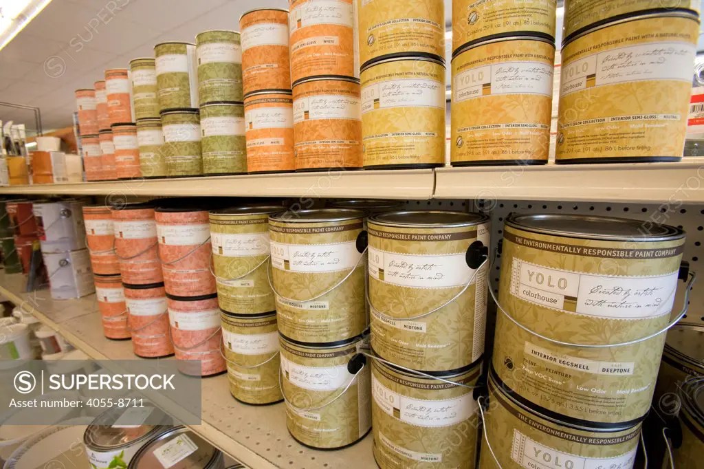 Environmentally friendly paints such as Yolo and Benjamin Moore Natura