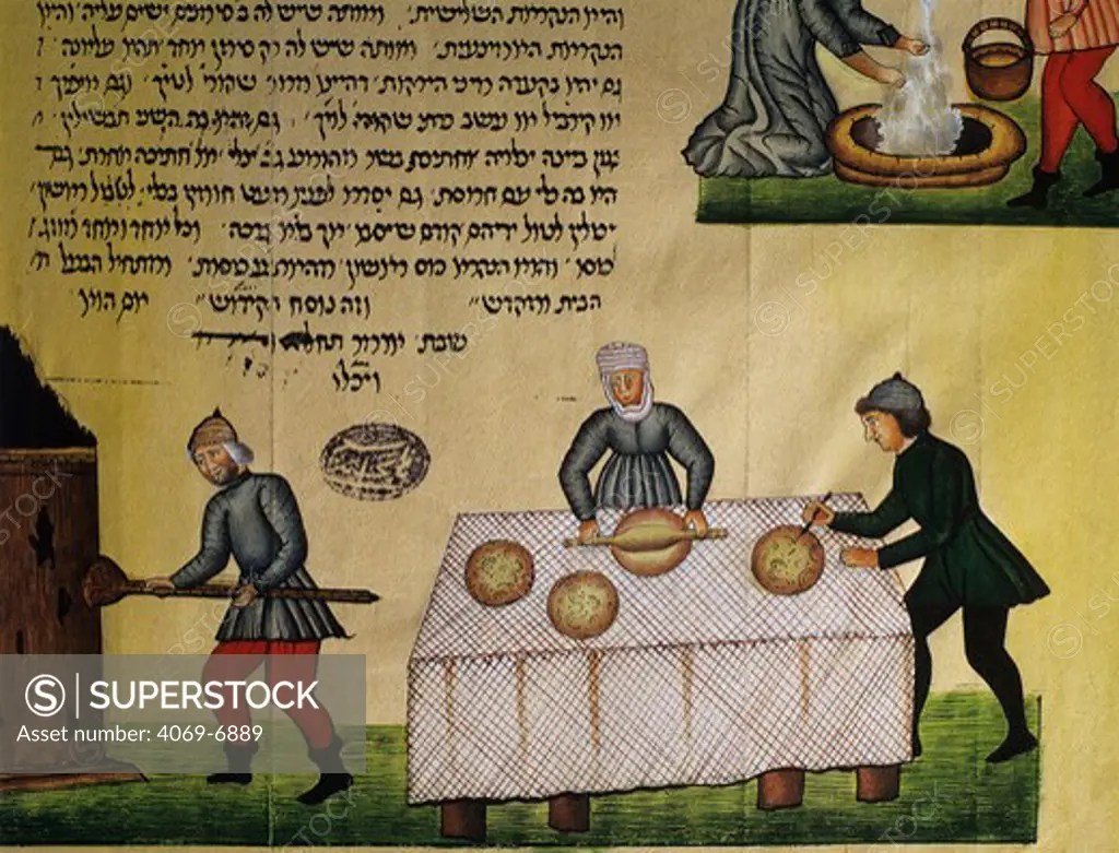 Unleavened bread cooked in an oven, Preparations for Pesah, facsimile