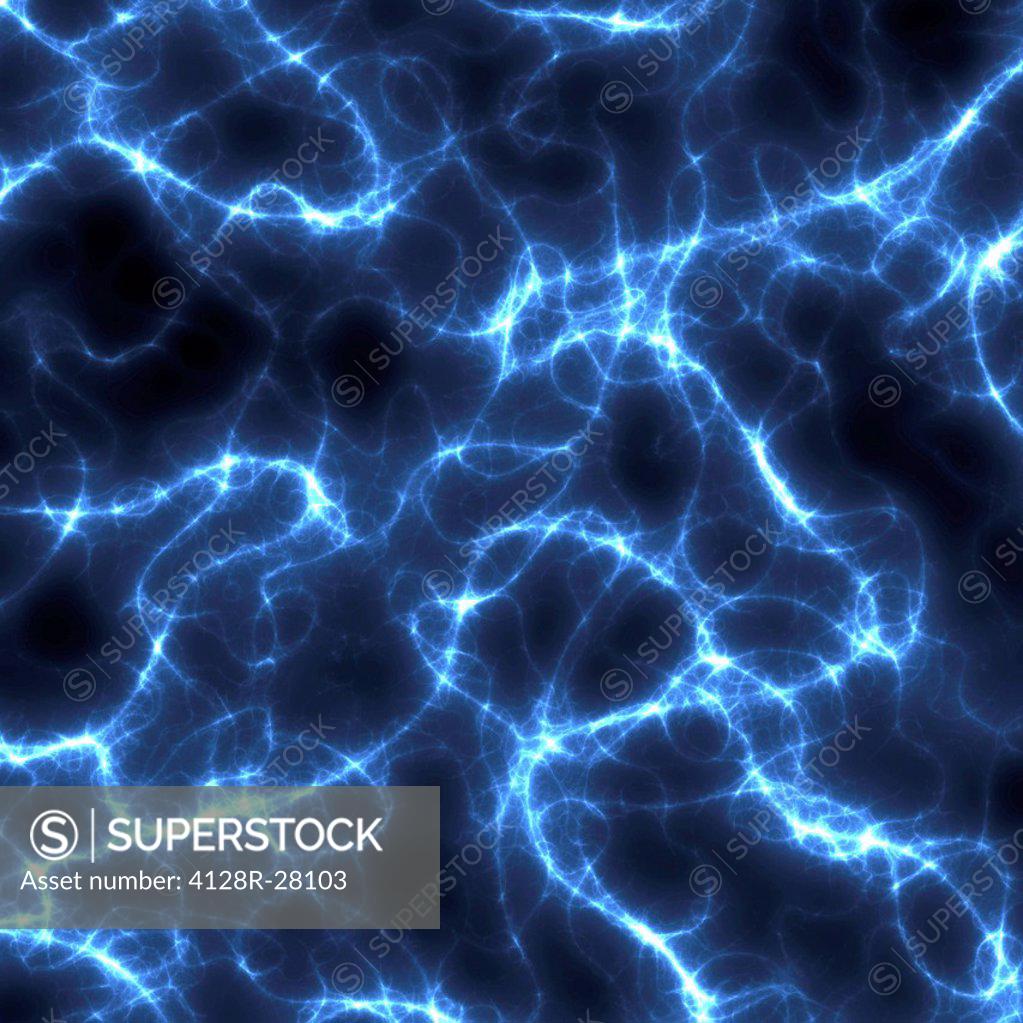 Computer artwork of electrical sparks, depicting electrical energy