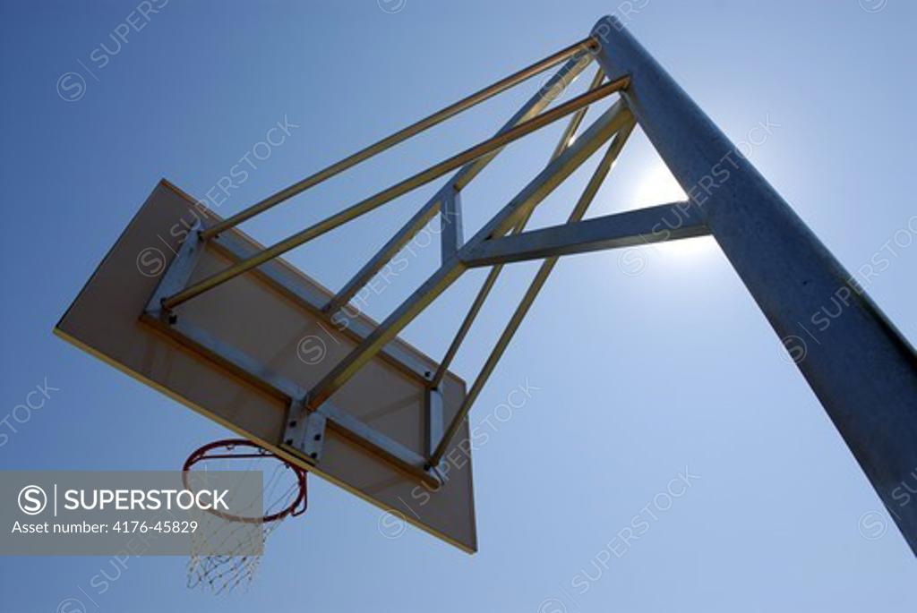 Basketball hoop, Copenhagen, Denmark. SuperStock